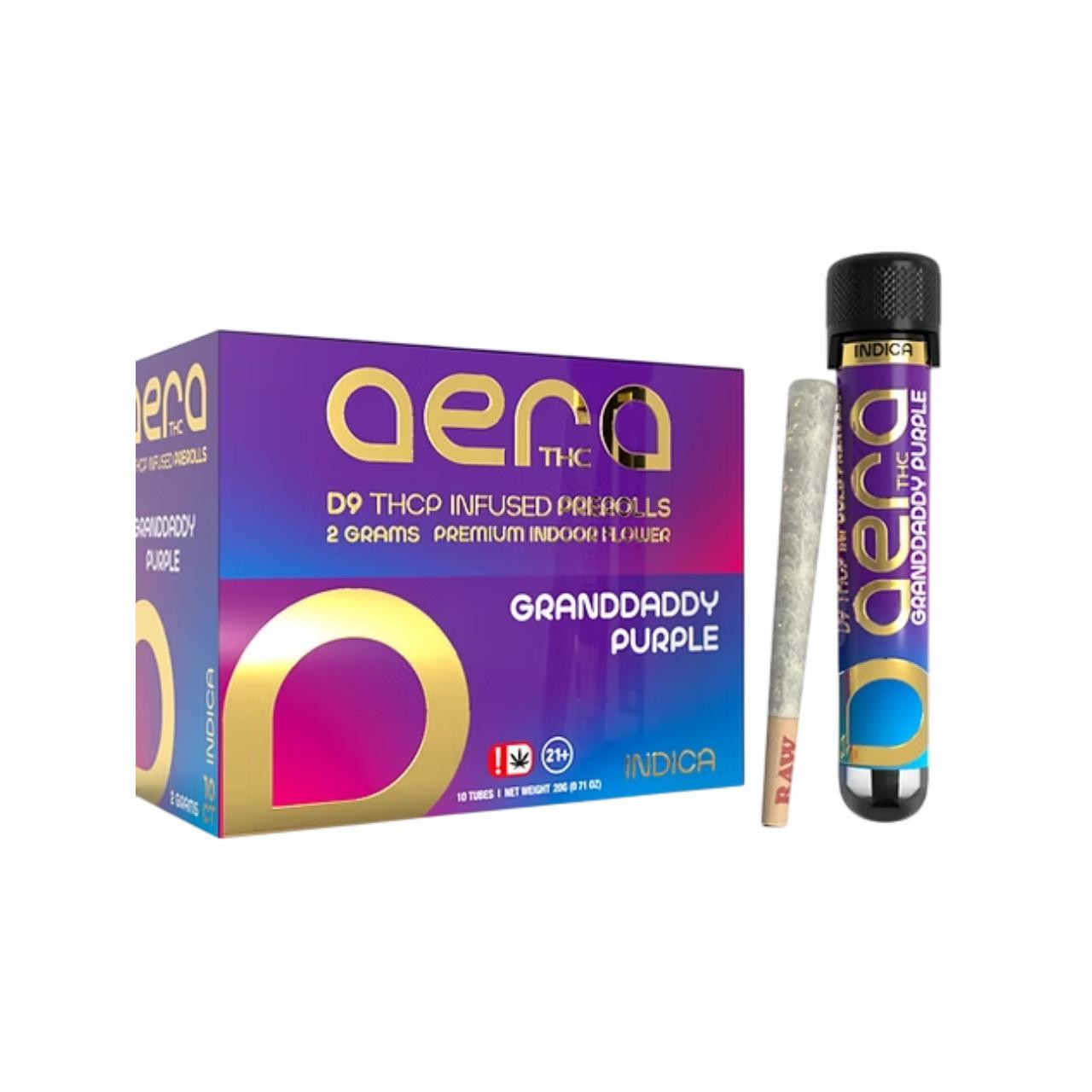 aera thc d9 thcp infused preroll 2g 10 count