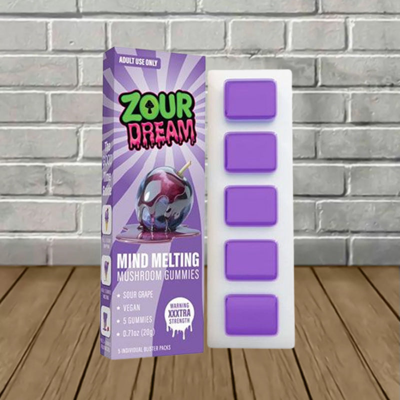 zour dream mind melting mushroom gummies 5ct sour grape